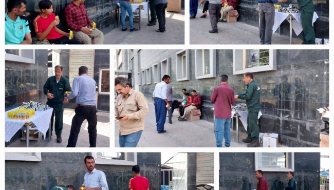 برپایی ایستگاه صلواتی شرکت نفت بهران در کنار پالایشگاه و دفتر مرکزی به مناسبت ولادت امام رضا (علیه السلام)
